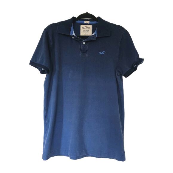 Vintage Y2K Hollister Shirt Men L Blue Ombre Embroidered Logo Tee Surf Skater - Picture 1 of 8